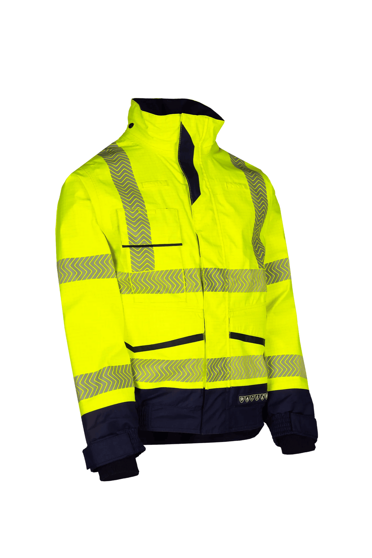 Sioen PRO Frovik in High-vis yellow/Navy blue, side view