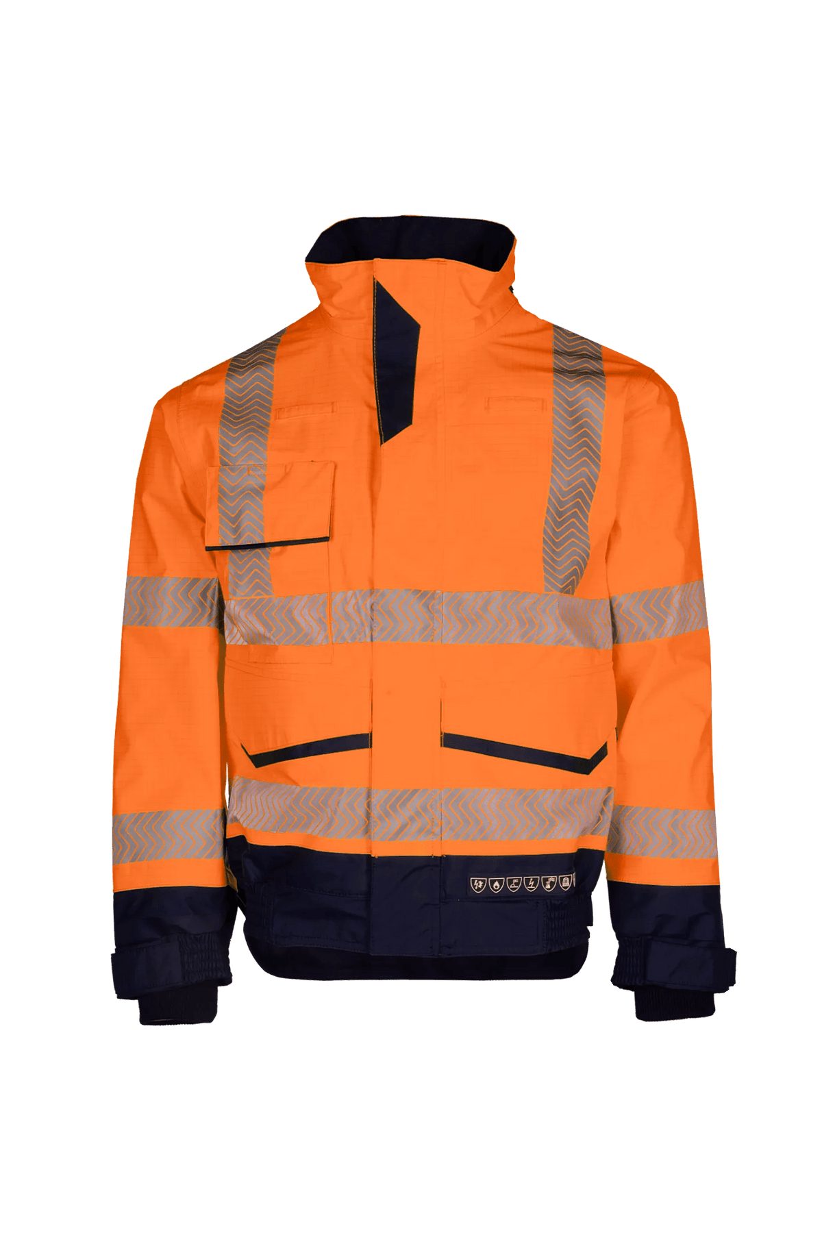 Sioen PRO Frovik in High-vis orange/Navy blue, front view