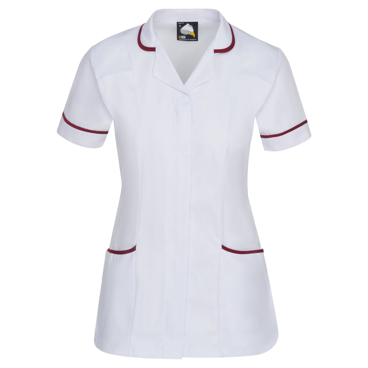 Orn Florence Classic Tunic - White - Maroon - front