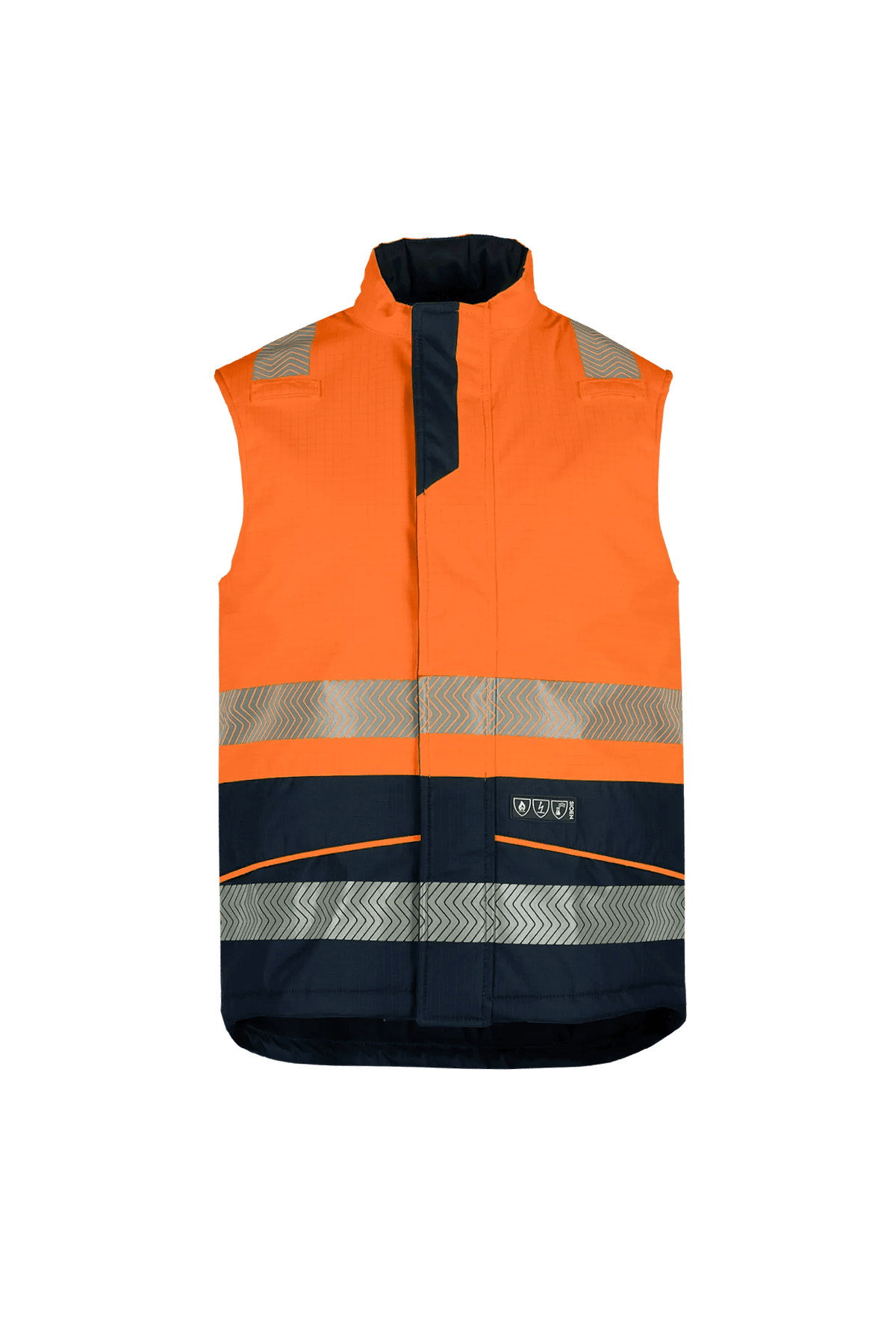 Sioen PRO Vikja in High-vis orange/Navy blue, front view