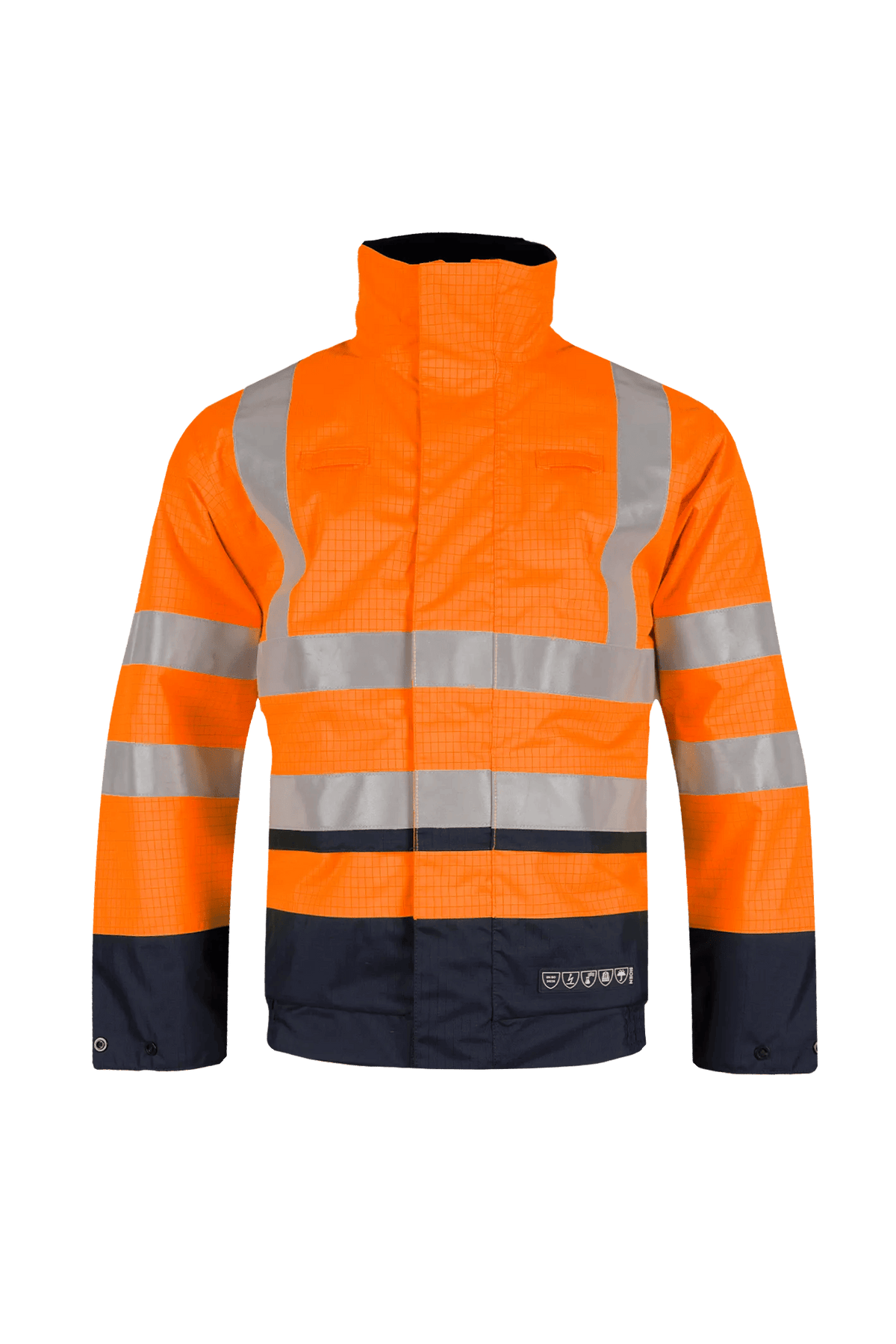 Sioen PRO Jibou in High-vis orange/Navy blue, front view