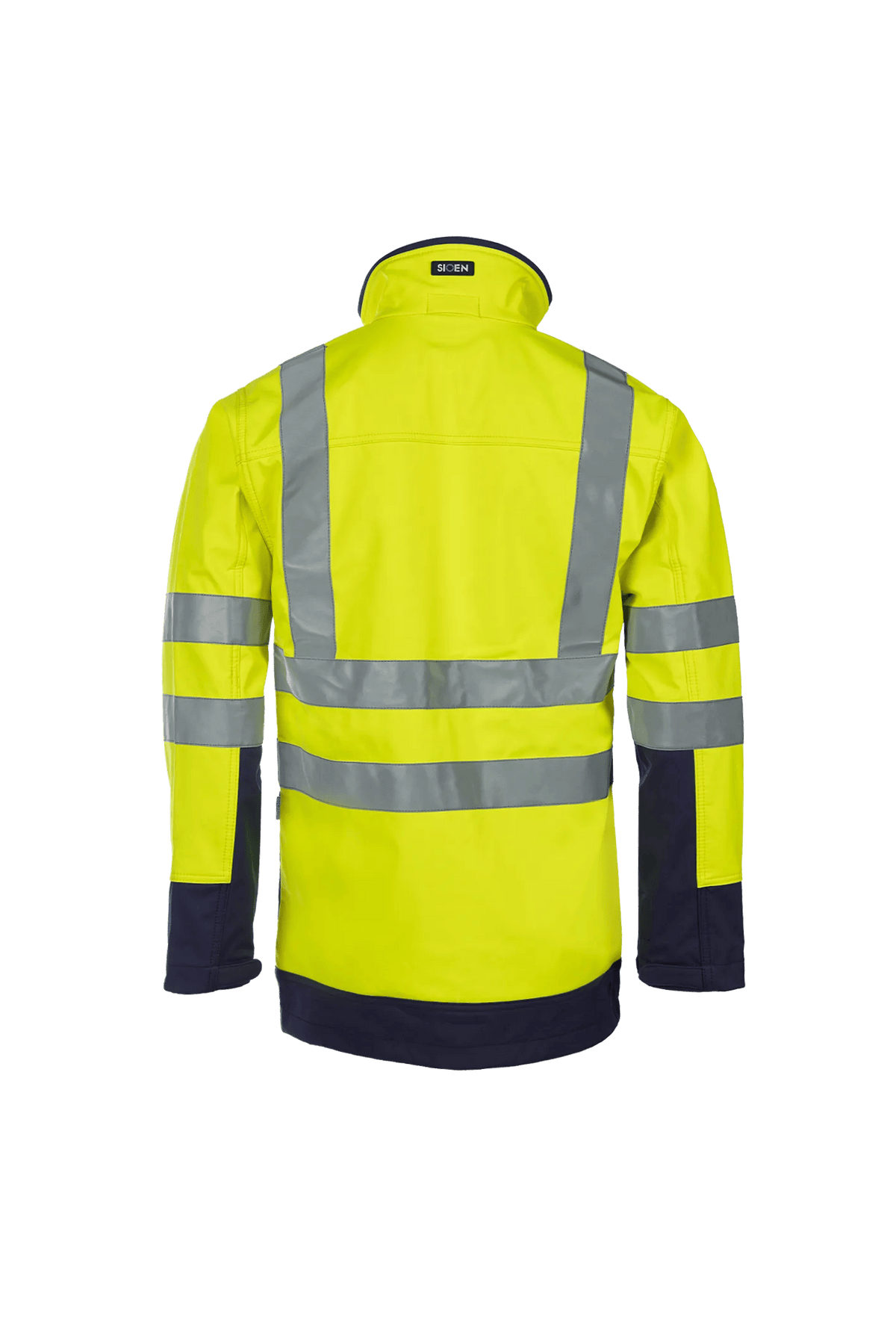 Sioen PRO Playford in High-vis yellow/Navy blue, back view
