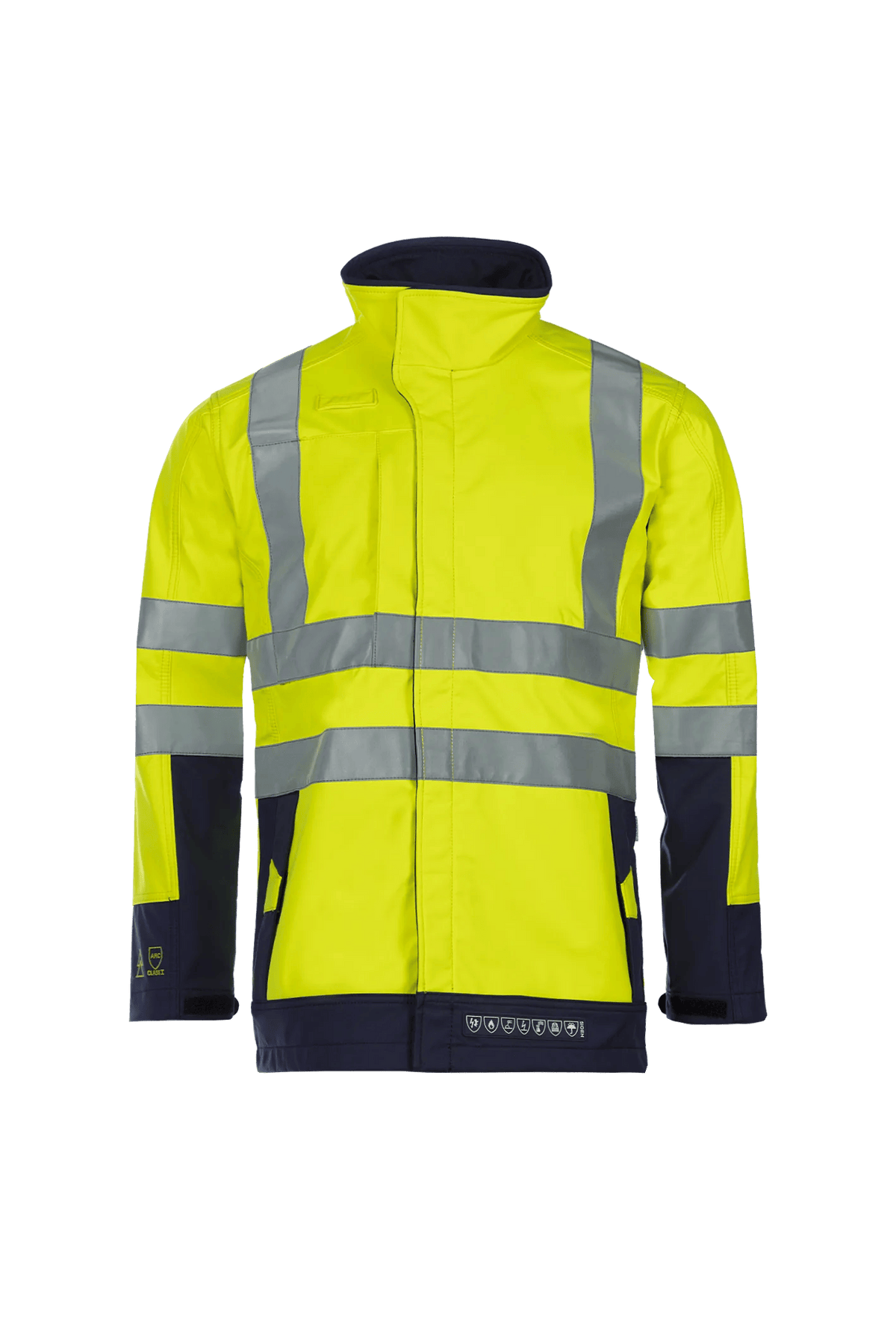 Sioen PRO Playford in High-vis yellow/Navy blue, front view