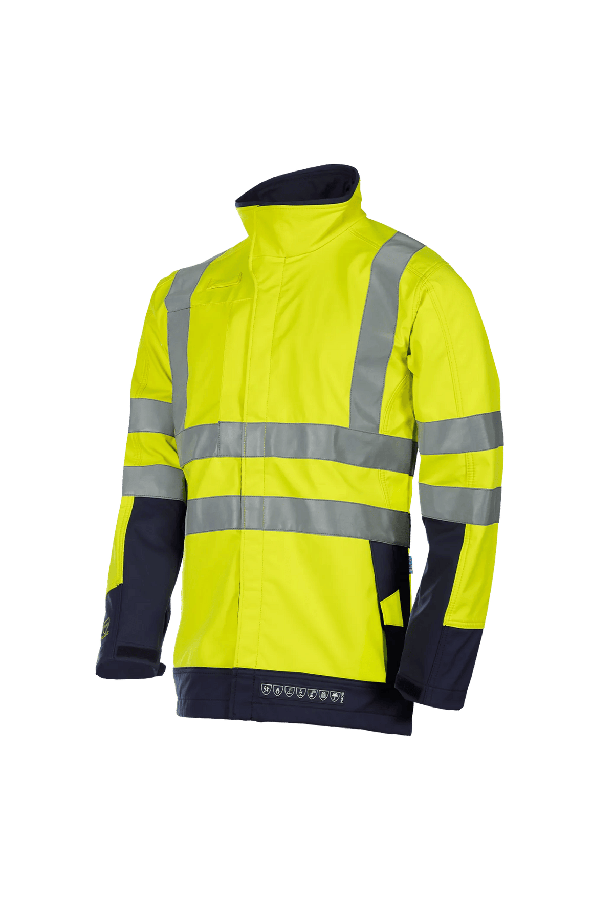 Sioen PRO Playford in High-vis yellow/Navy blue, side view