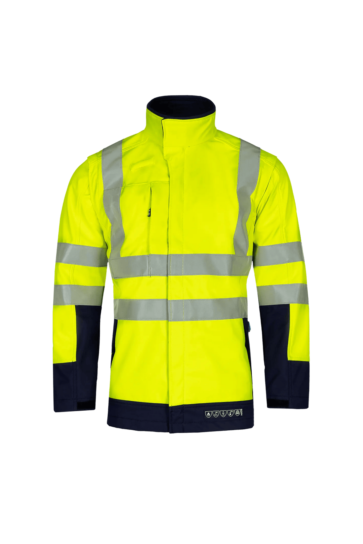 Sioen PRO Heatherton in High-vis yellow/Navy blue, front view