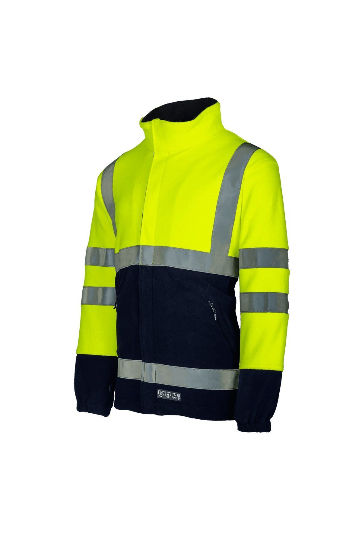 Sioen PRO Arlier in High-vis yellow/Navy blue, side view