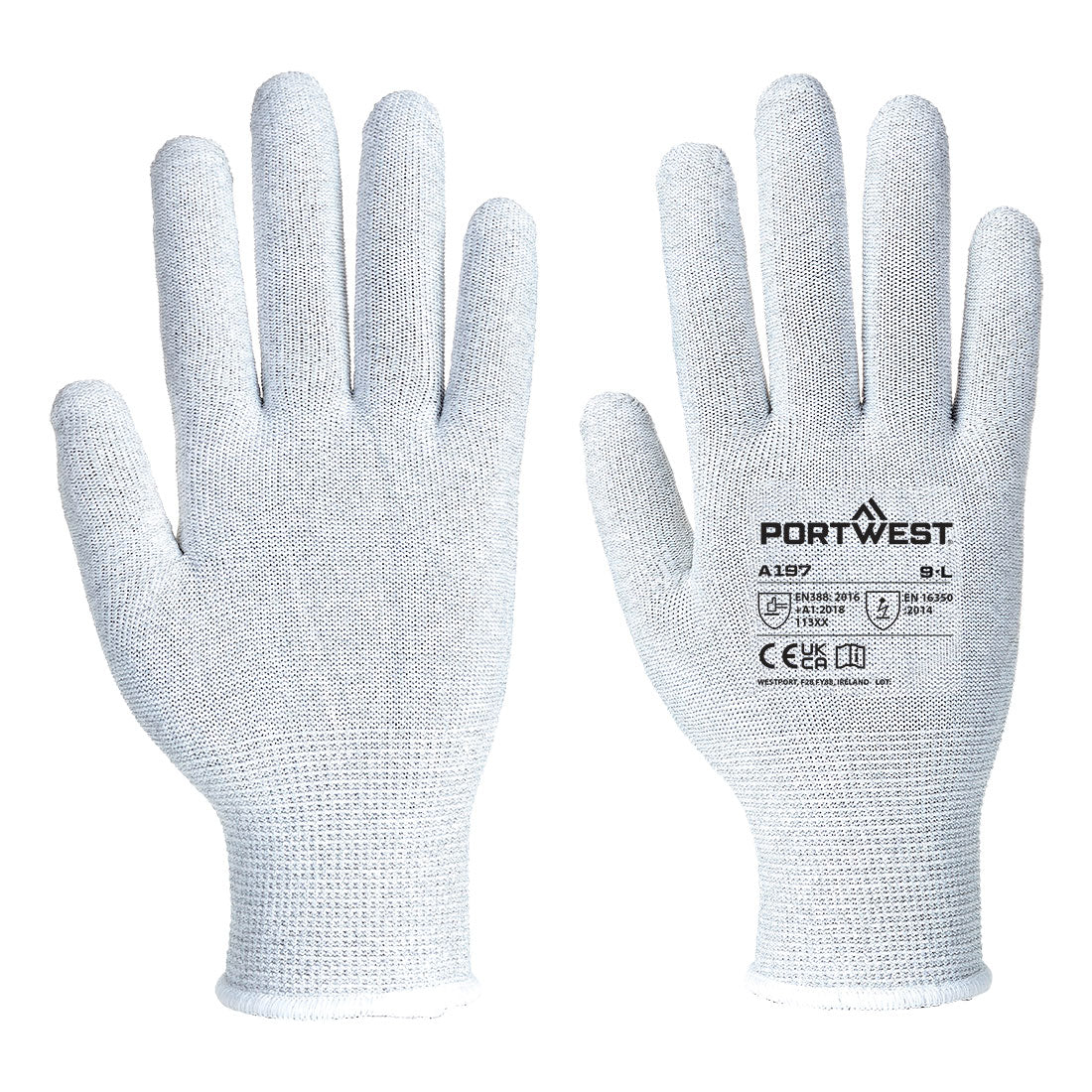 Portwest ESD 13 Liner Glove in Grey, main product image