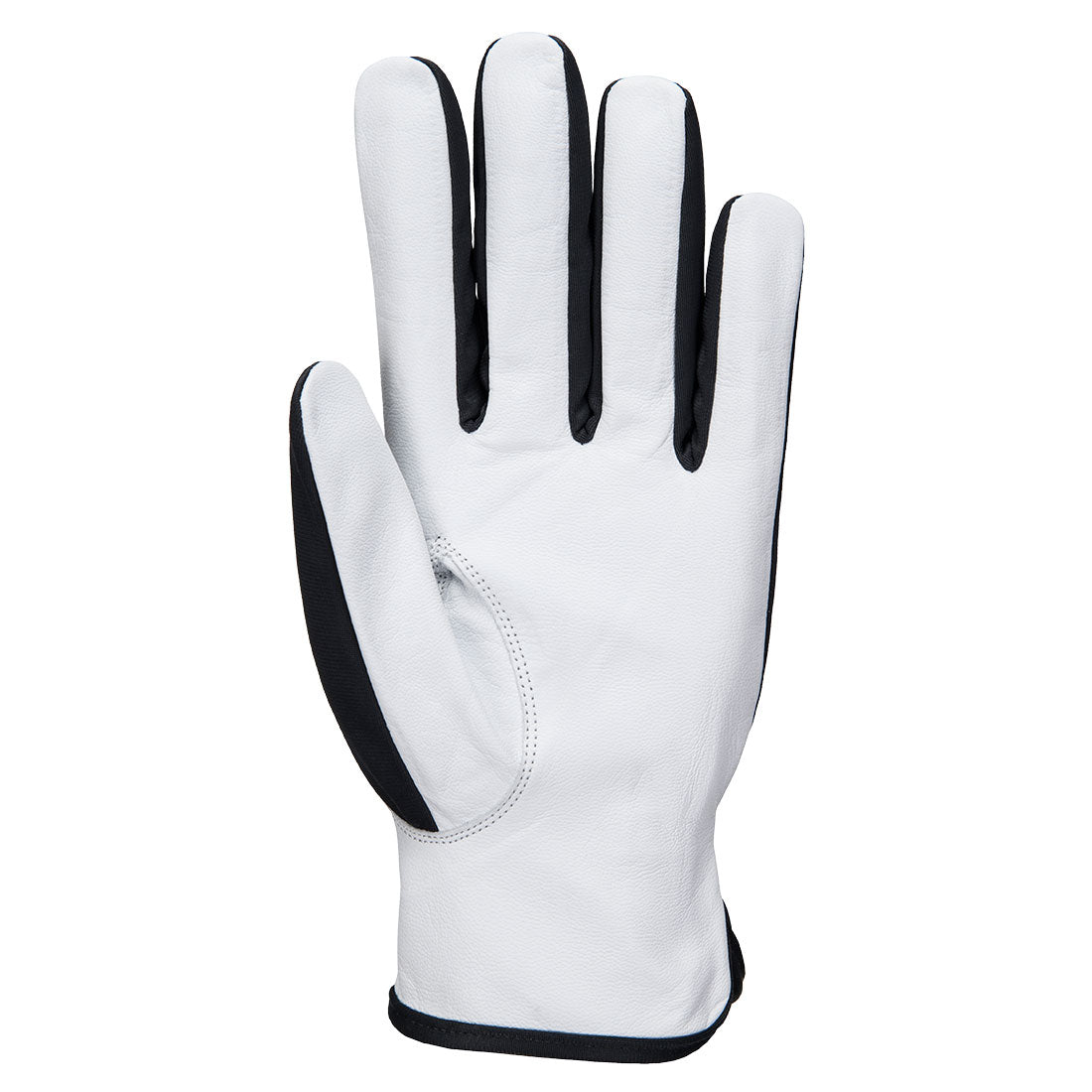 Portwest A282 Mechanic 120 Leather Palm Lined Glove in Grey, back view