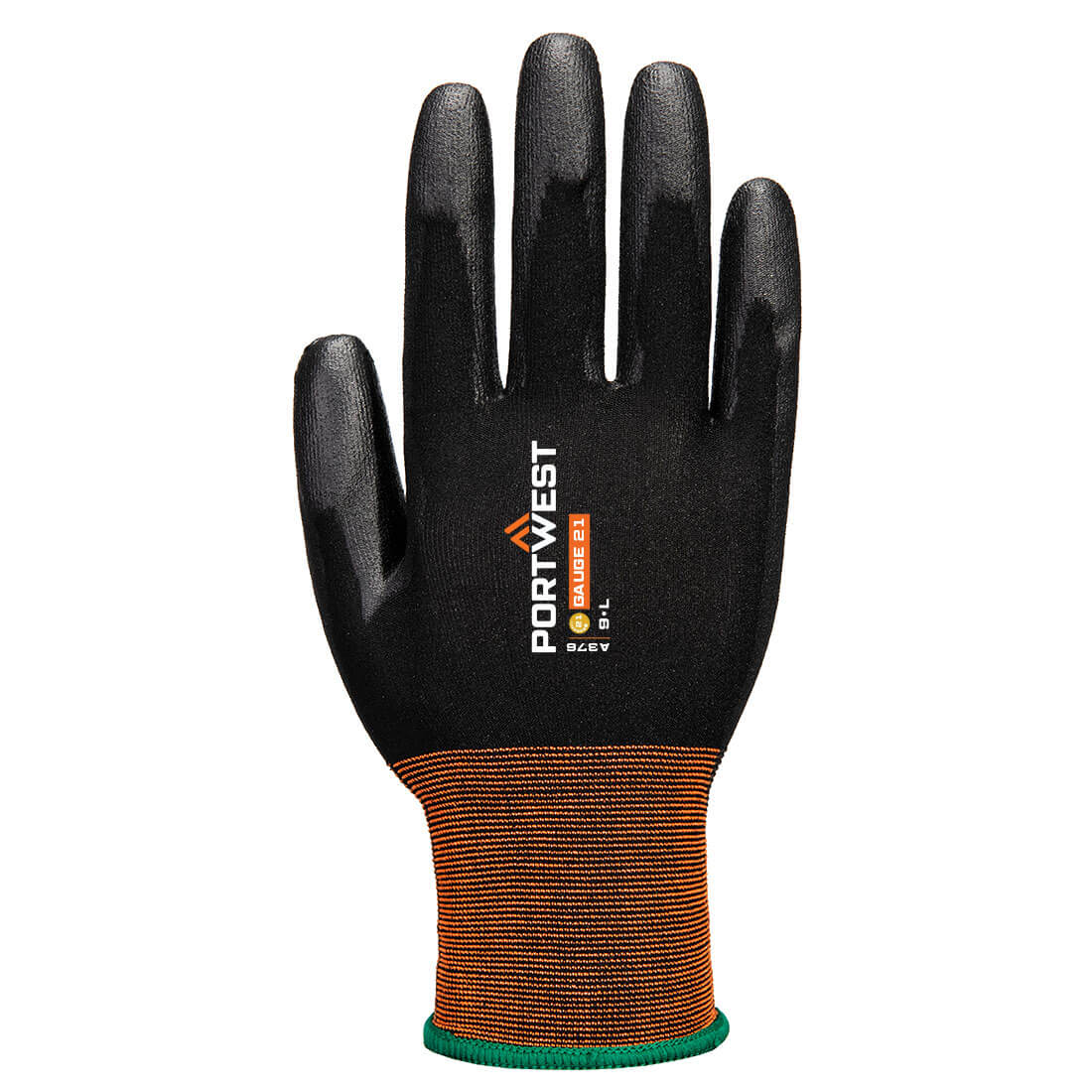 Portwest A376 GP Grip 21 PU Glove in Black, back view