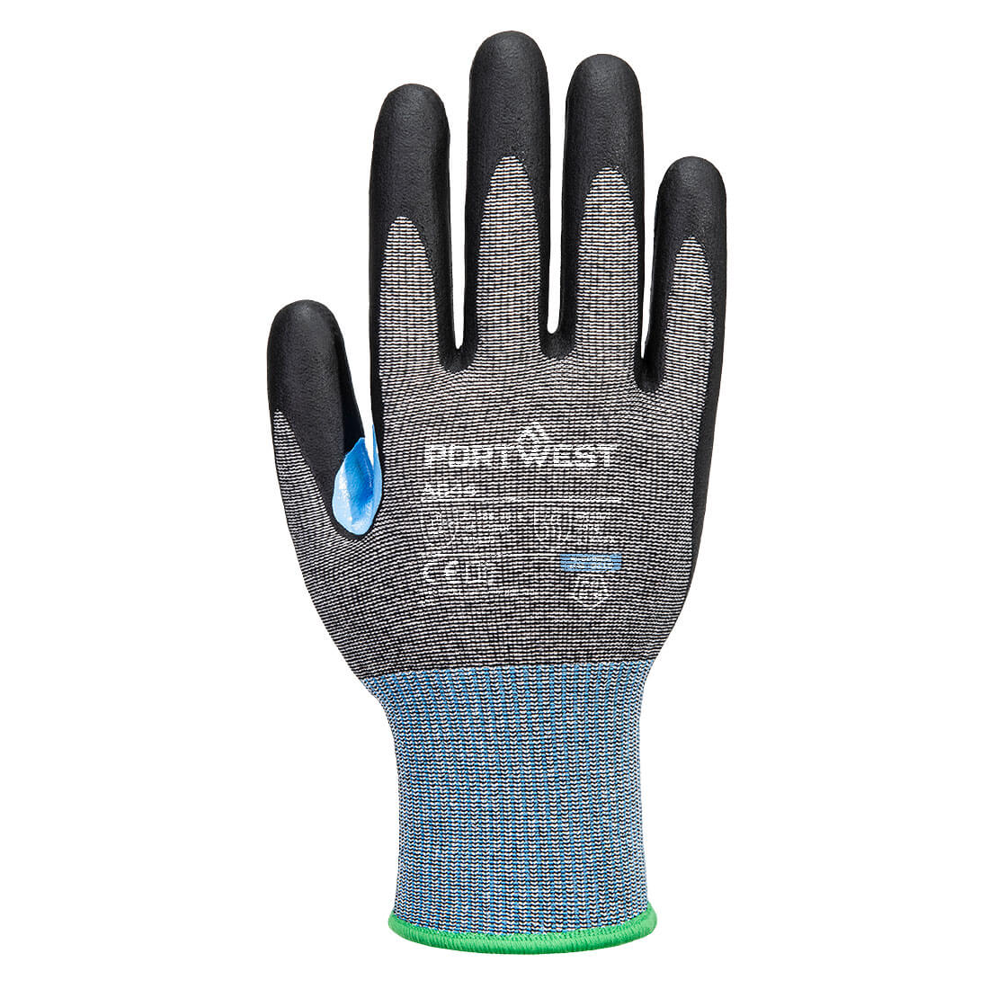 Portwest A644 CS Cut D15 Nitrile Glove in Grey/Black, back view