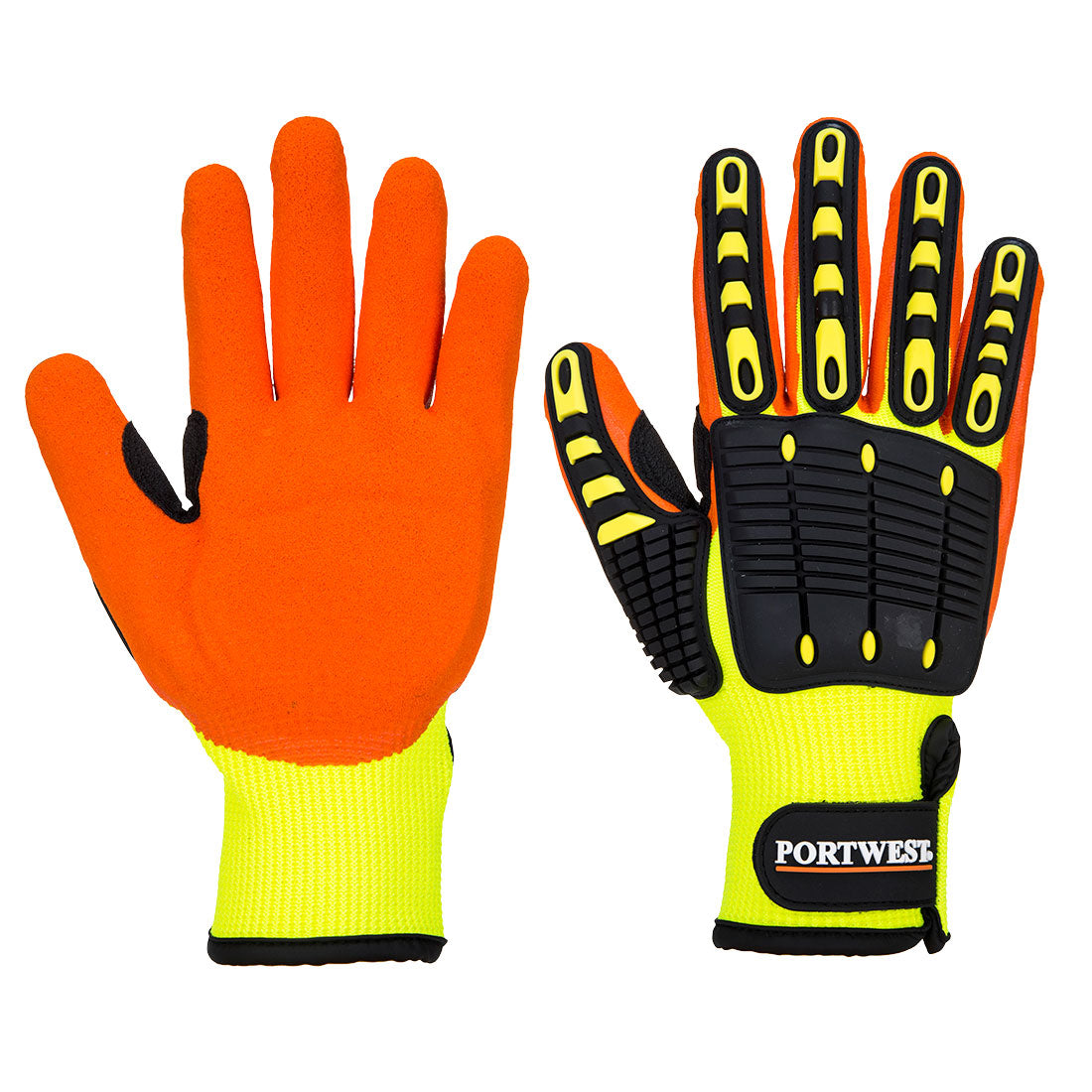 Portwest Impact 13 Nitrile Reinforced Palm Glove in Yellow/Orange, main product image