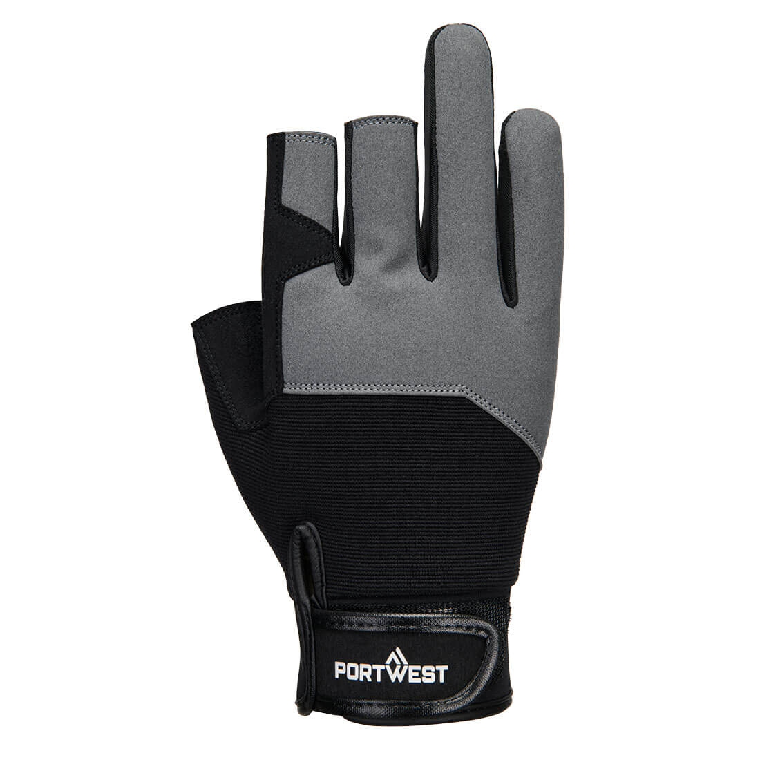 Portwest A741 Mechanic 251 Fingerless Glove in Black, back view