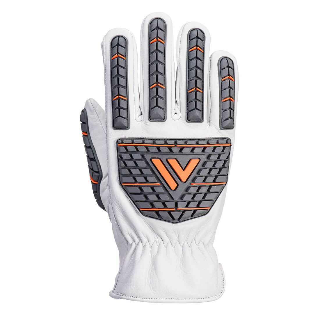 Portwest A742 Impact 110 Cow Leather Glove in White, back view