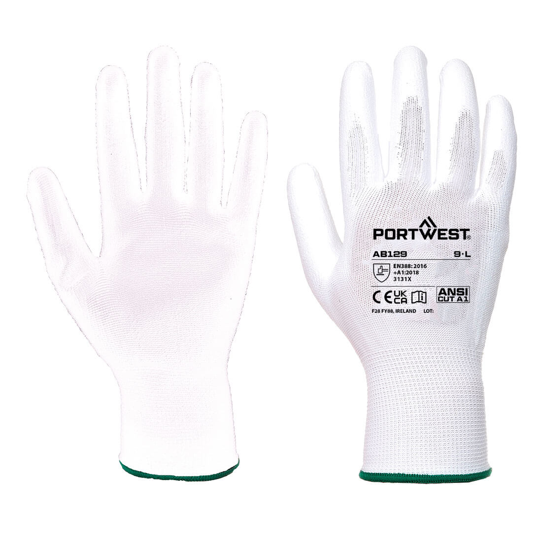 Portwest Grip 13 PU Palm Essential Full Box (288 Pairs) in White, image 2