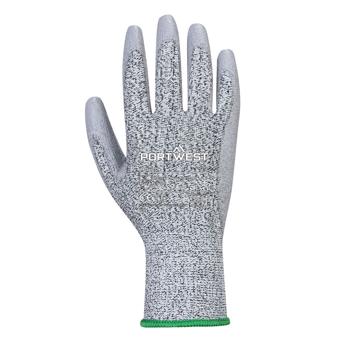 Portwest AB620 Cut B13 PU Glove Essential Multipack (Pk12) in Grey, back view