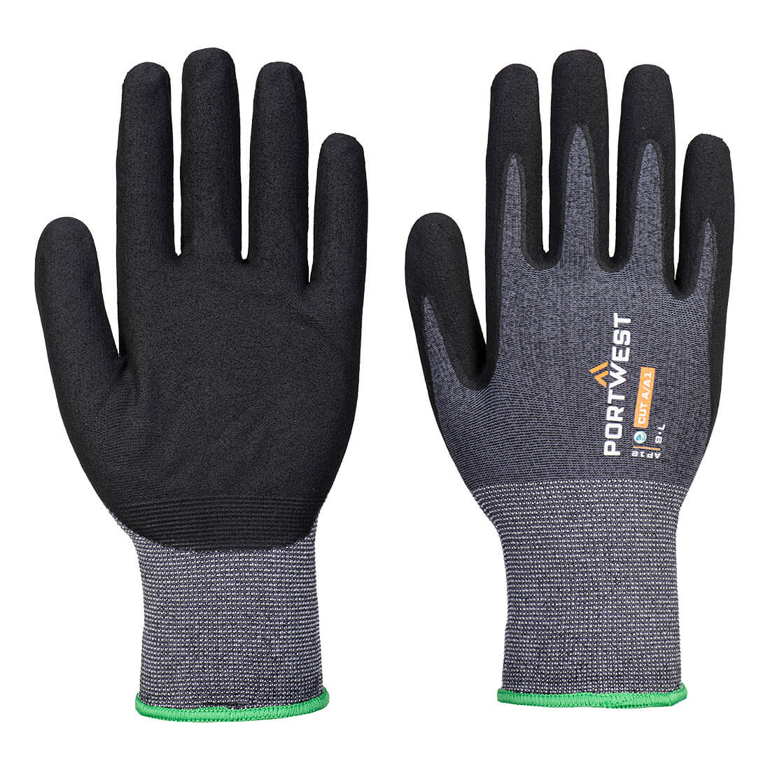 Portwest SG Grip 15 Eco Nitrile Glove in Grey/Black, main product image