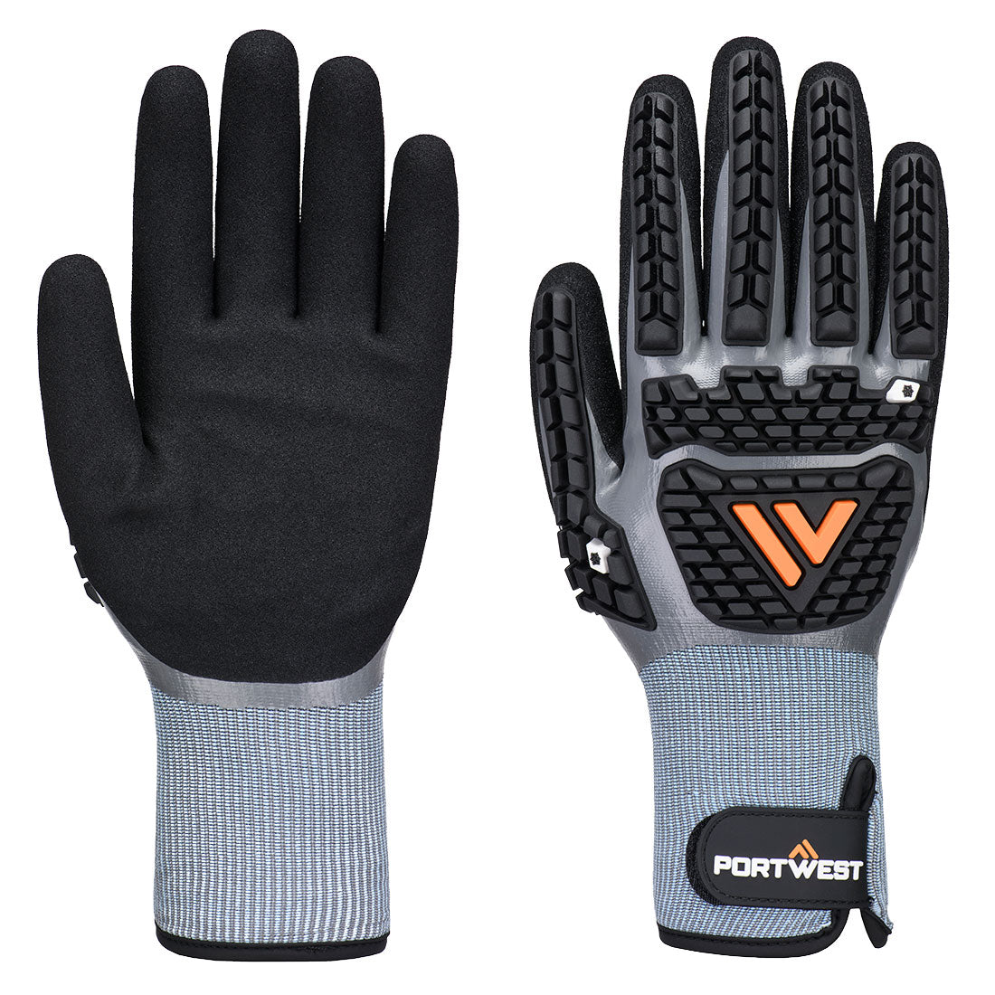 Portwest Impact F15 Nitrile TPR Cold Glove in Grey/Black, main product image