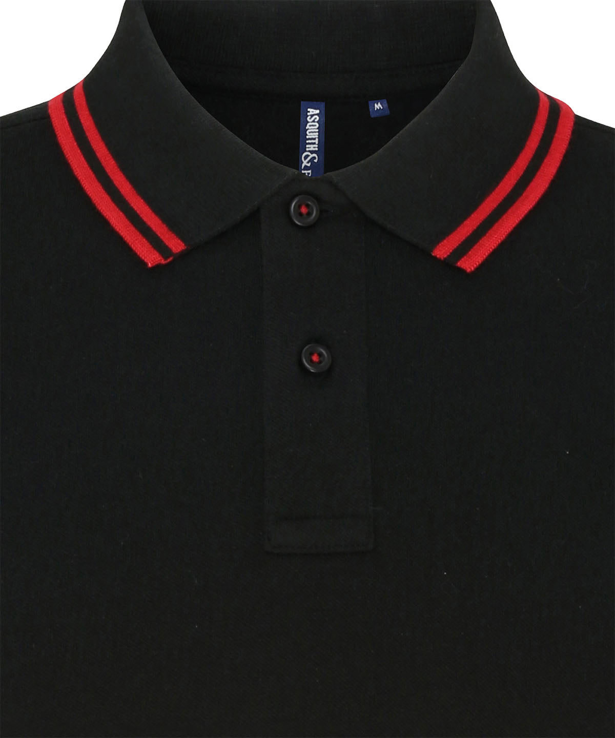 Asquith & Fox Women's classic fit tipped polo in Black/Red, front view