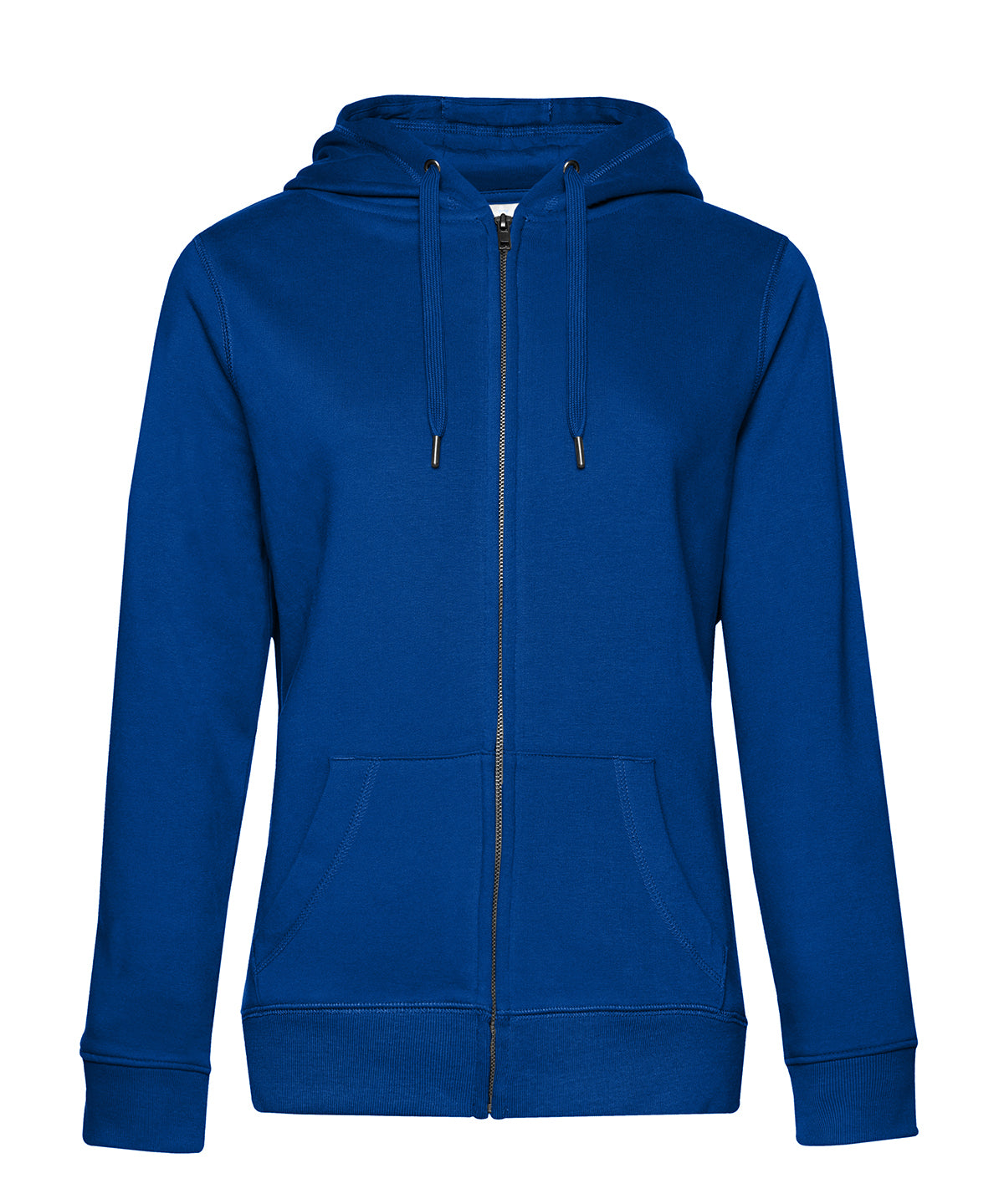 B&C Collection B&C Queen zipped hooded in Royal, front view