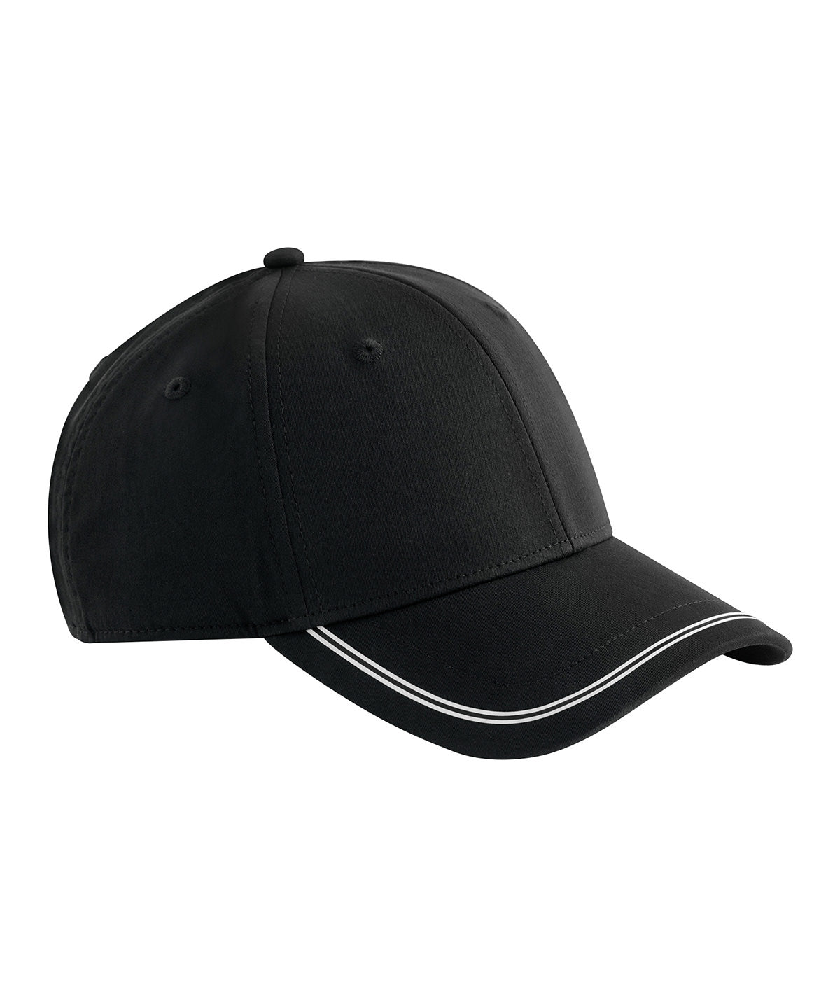 Beechfield Match day cap in Black/White, front view
