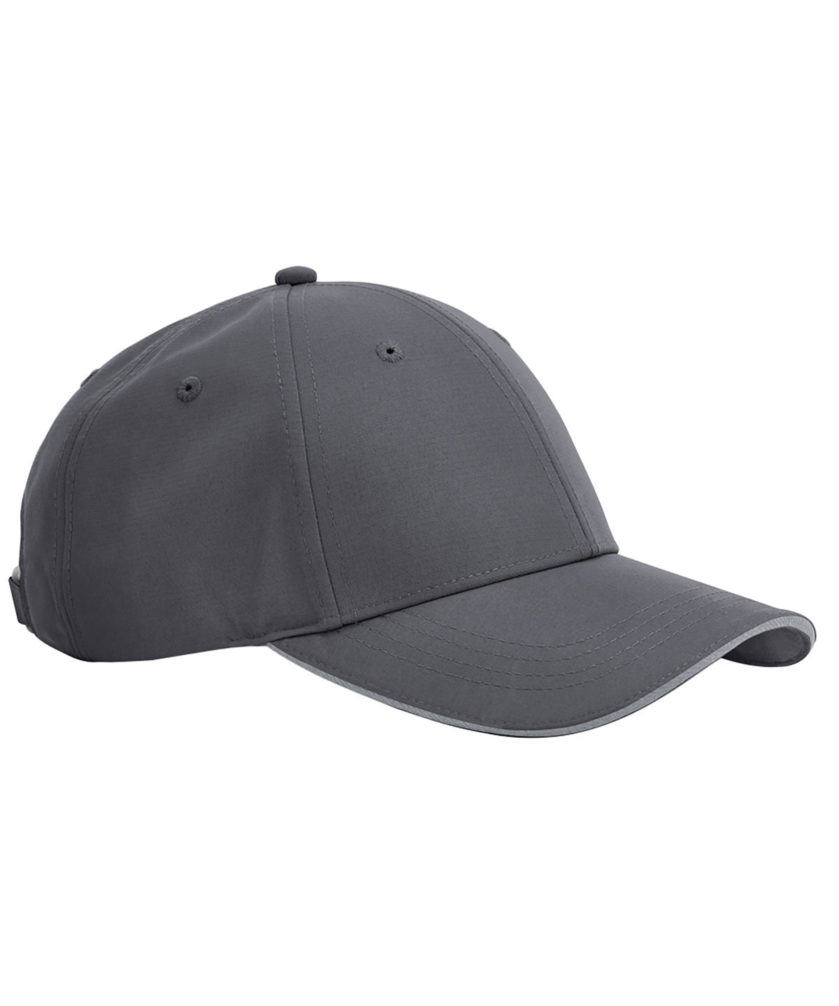 Beechfield Team sports-tech cap in Graphite Grey/Light Grey, front view