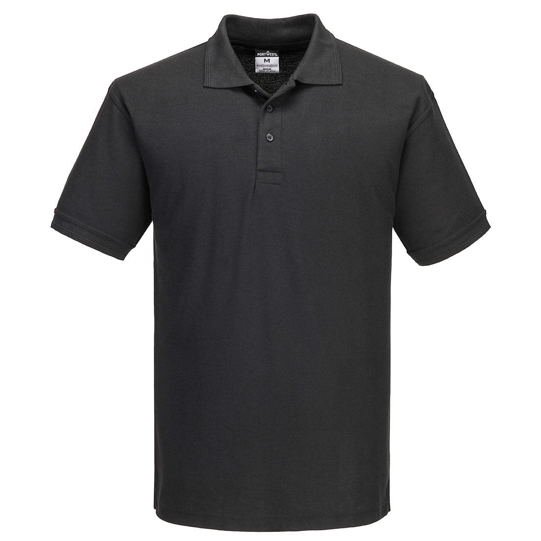 Portwest Naples Polo Shirt S/S in Black, main product image