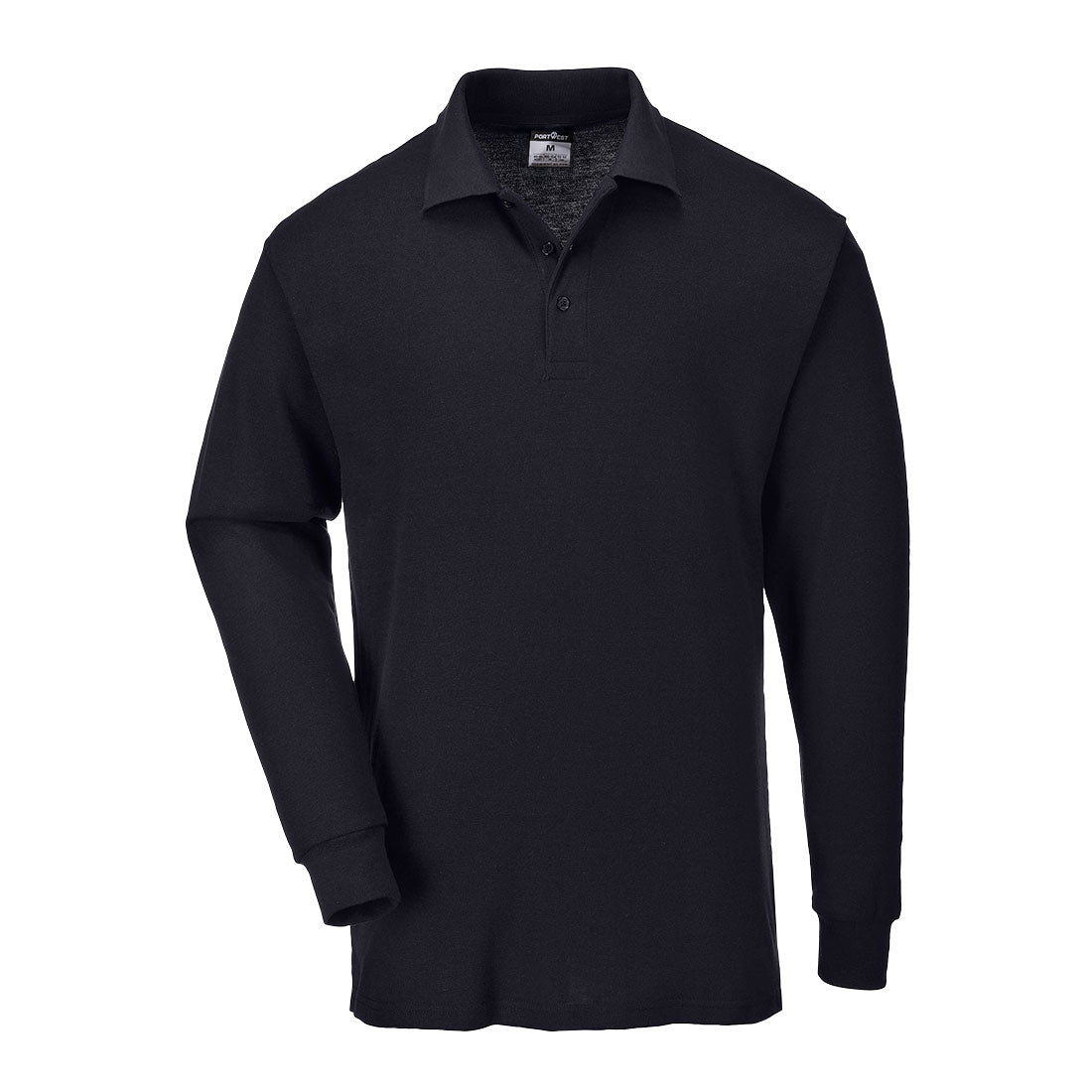 Portwest Genoa Polo Shirt L/S in Black, main product image