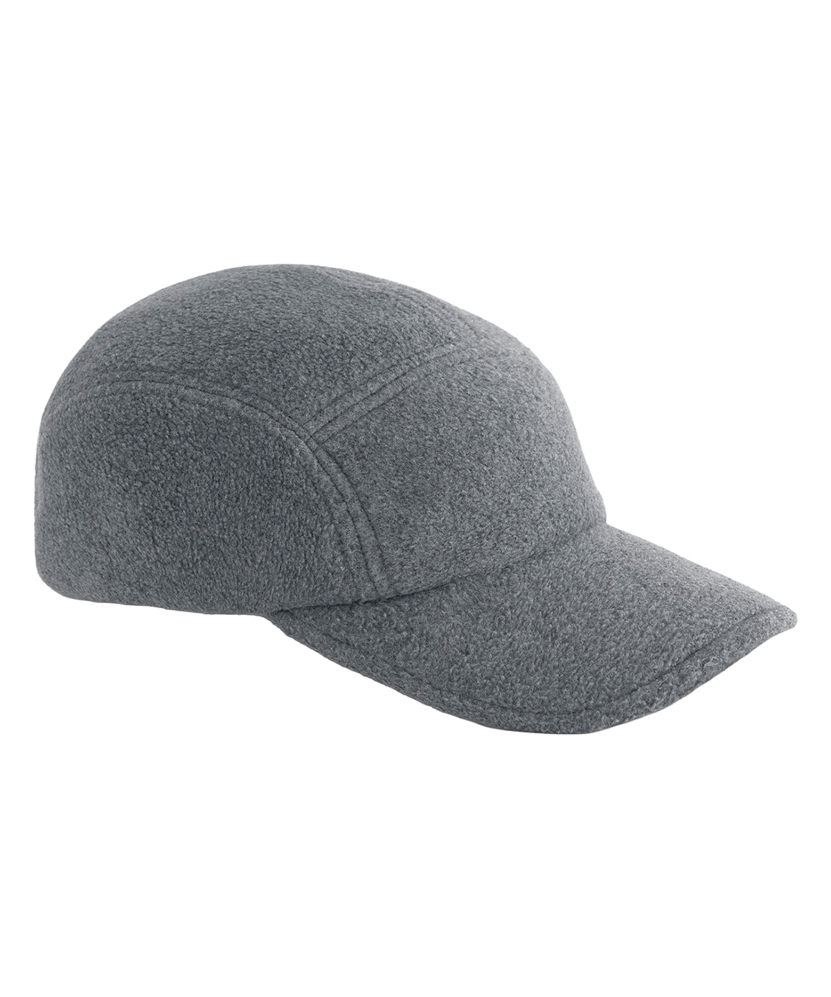 Beechfield Recycled fleece 5-panel cap in Charcoal, front view