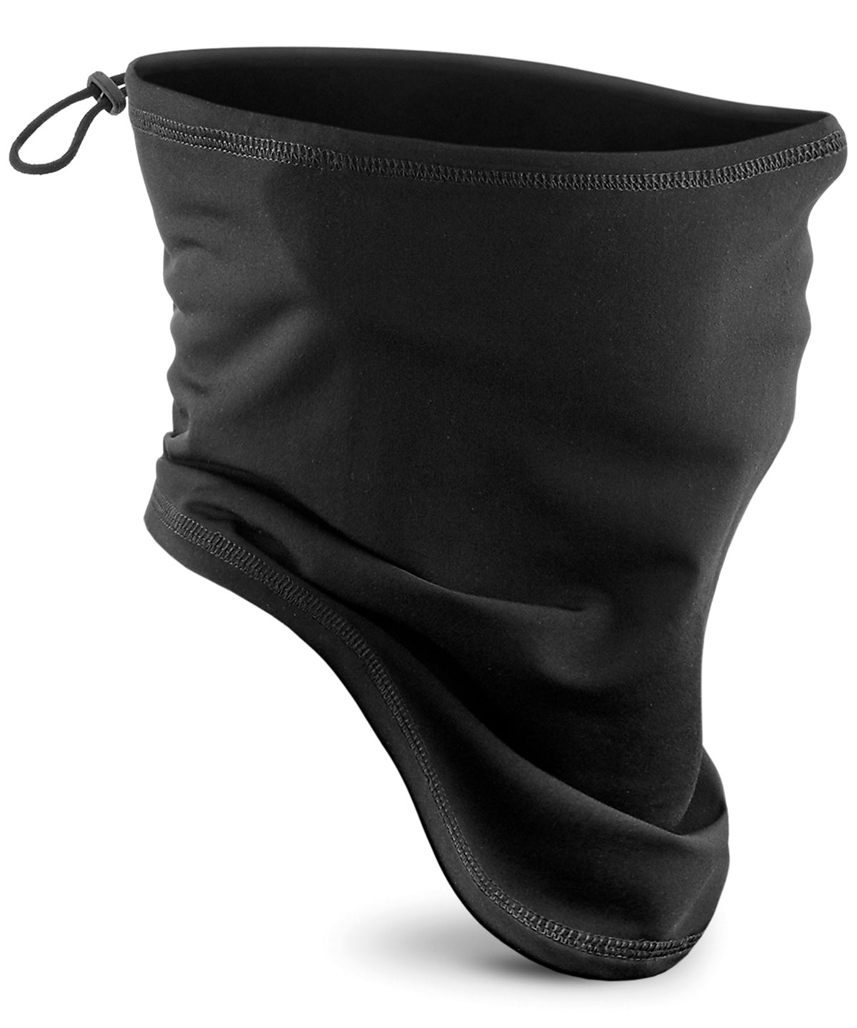 Beechfield Junior softshell sports tech neck warmer in Black, front view