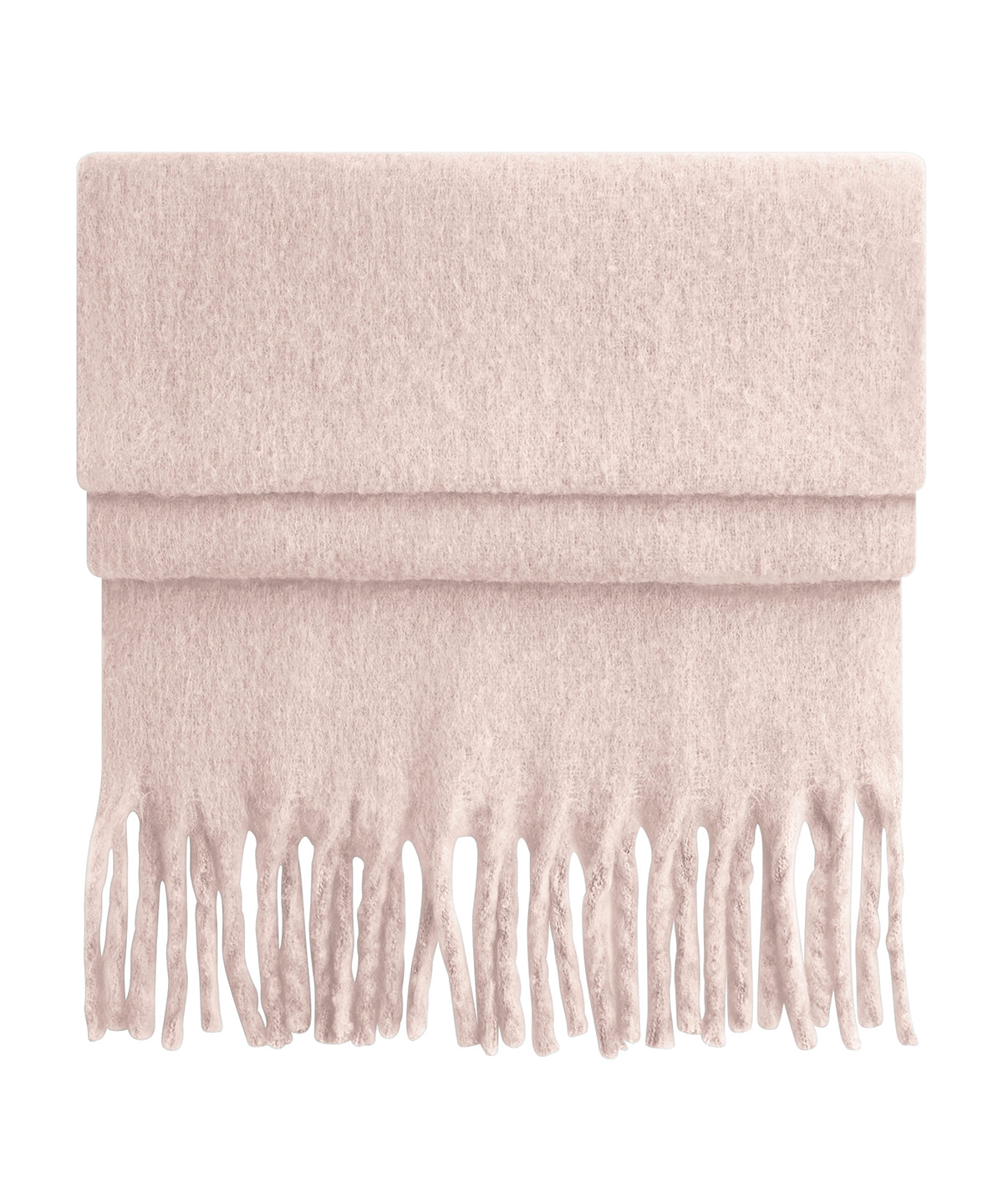 Beechfield Fluffy scarf in Blush Pink, front view