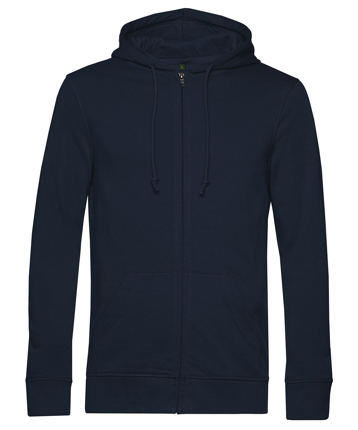 B&C Collection B&C Inspire Zipped Hood in Navy, front view