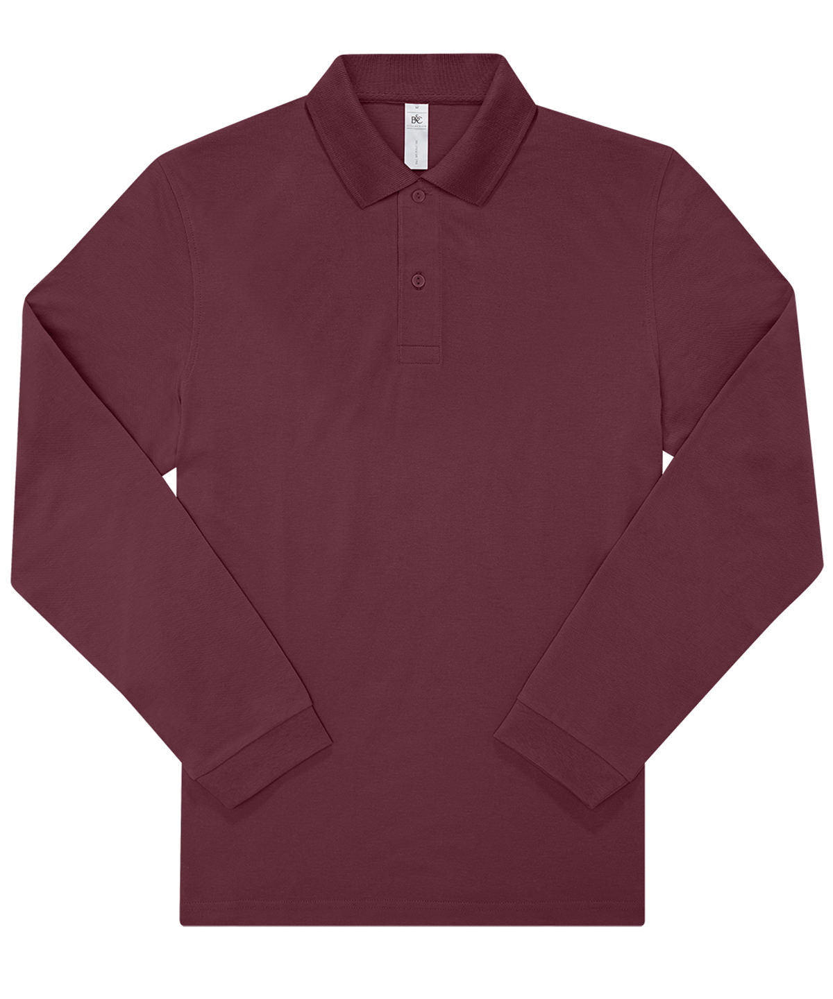 B&C Collection B&C My Polo 180 LSL in Burgundy, front view