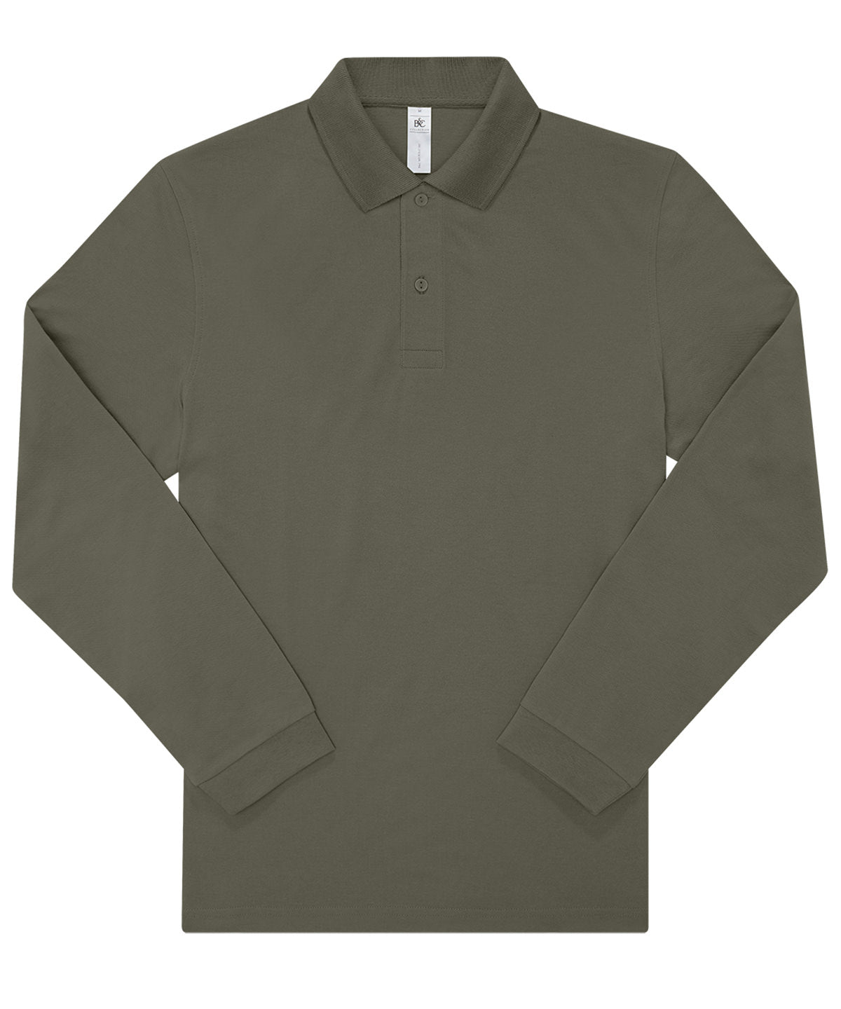 B&C Collection B&C My Polo 180 LSL in Camo Green, front view