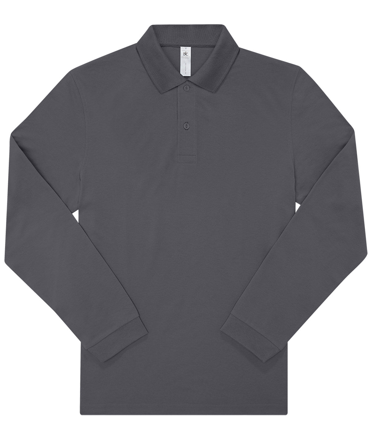 B&C Collection B&C My Polo 180 LSL in Dark Grey, front view