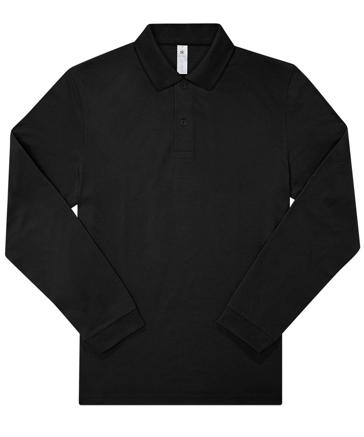 B&C Collection B&C My Polo 210 LSL in Black, front view