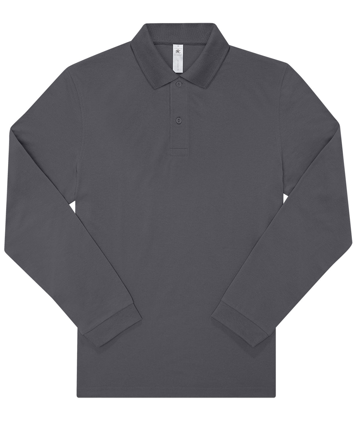 B&C Collection B&C My Polo 210 LSL in Dark Grey, front view