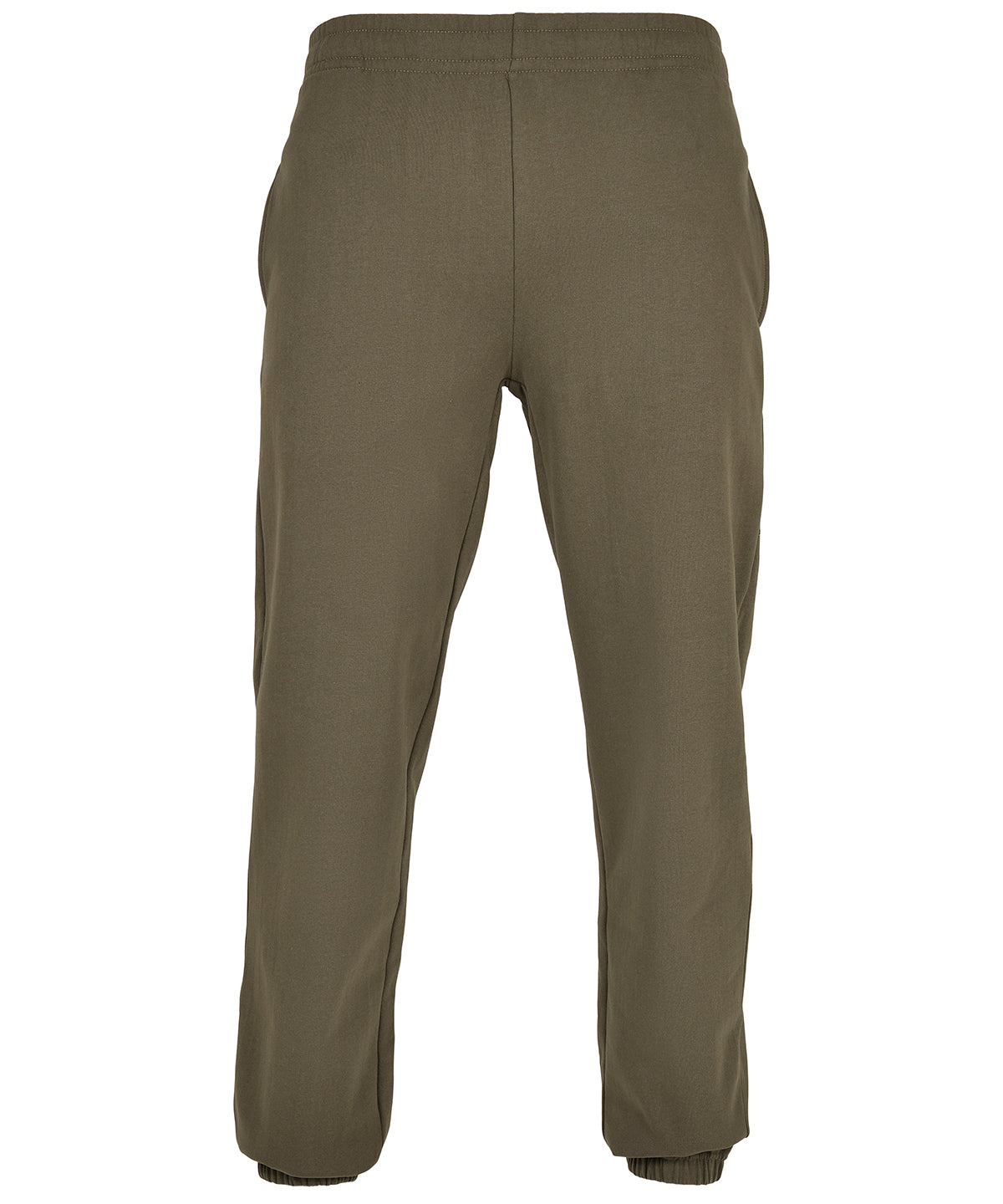 Build Your Brand Basic Sweatpants in Olive, front view