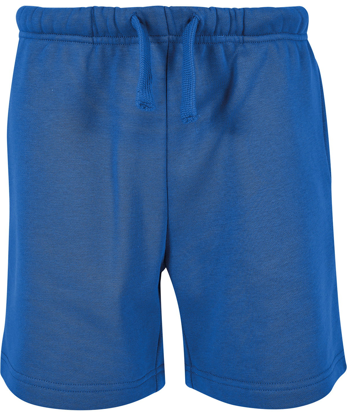 Build Your Brand Basic Kids basic sweat shorts in Intense Blue, front view