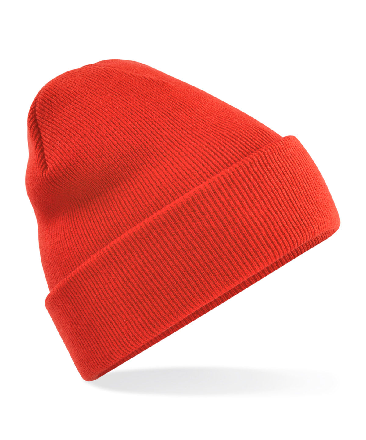 Beechfield Original cuffed beanie in Fire Red, front view