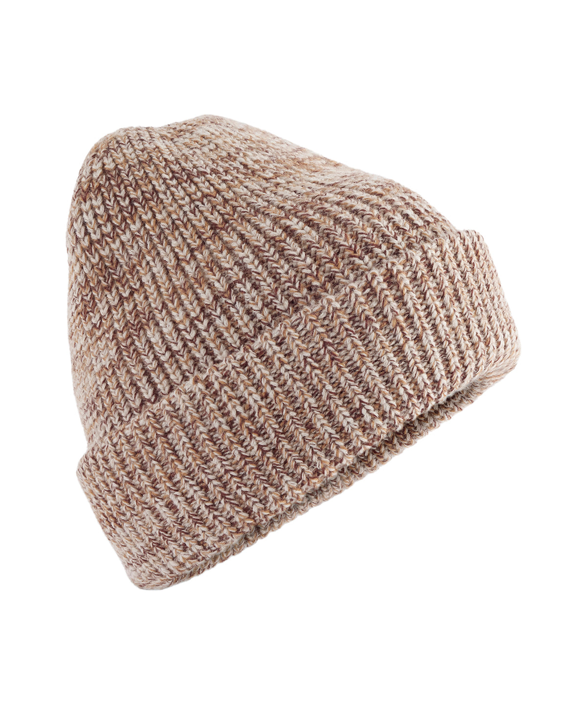 Beechfield Campfire beanie in Oatmeal Speck, front view