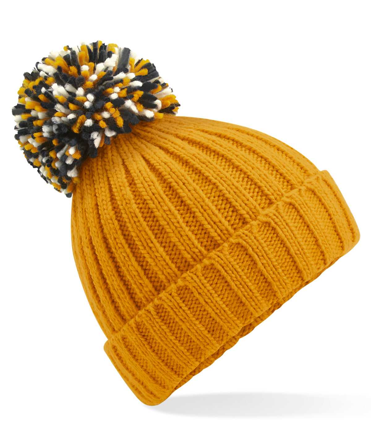 Beechfield Hygge beanie in Mustard, front view