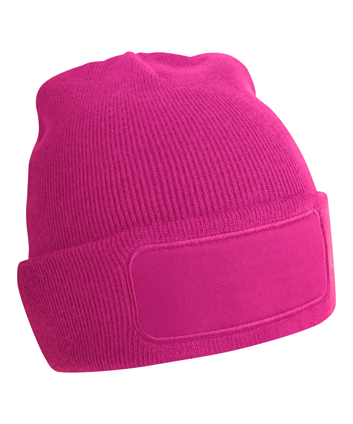Beechfield Original patch beanie in Fuchsia, front view