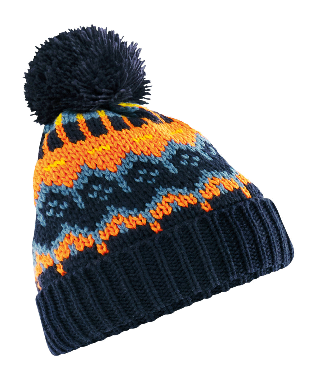 Beechfield Retro ski beanie in Bluebell, front view