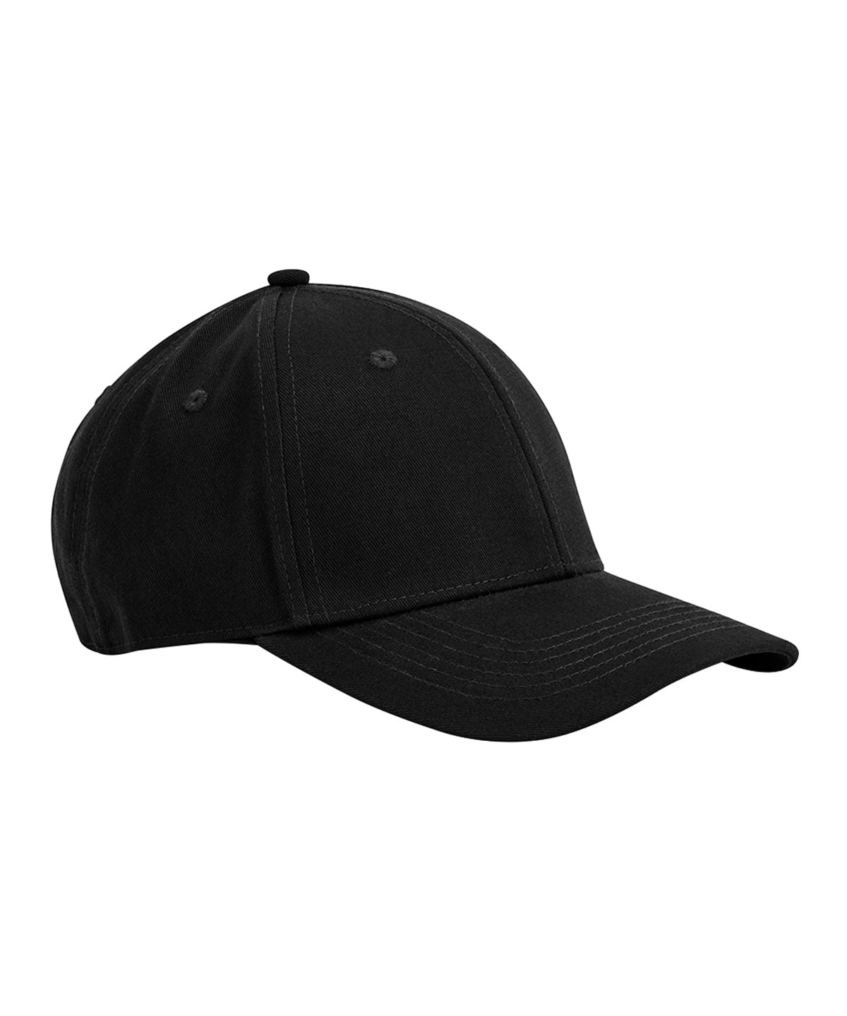 Beechfield EarthAware classic organic cotton 6-panel cap in Black, front view