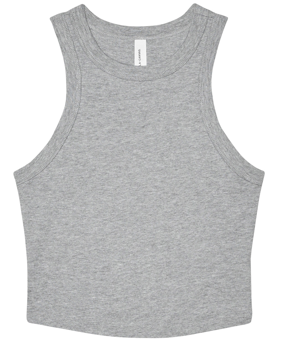 Bella Canvas Women’s micro rib racer tank in Athletic Heather, front view