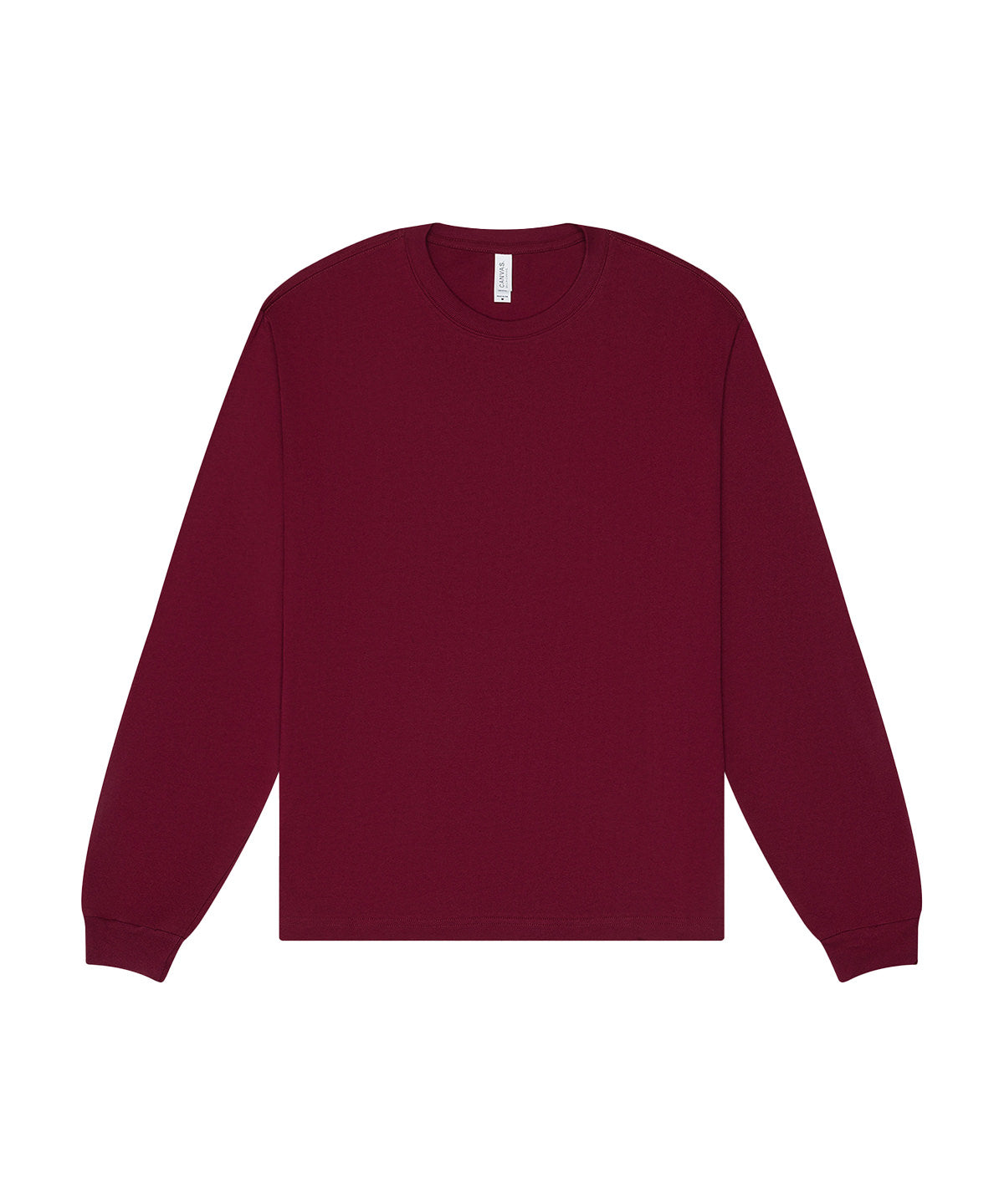 Bella Canvas Unisex heavy boxy long sleeve tee in Maroon, front view
