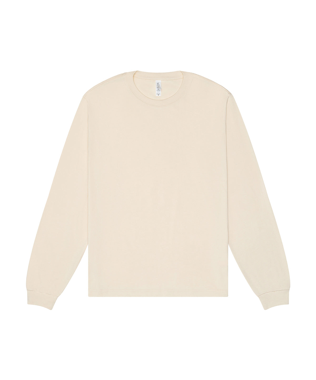 Bella Canvas Unisex heavy boxy long sleeve tee in Natural, front view