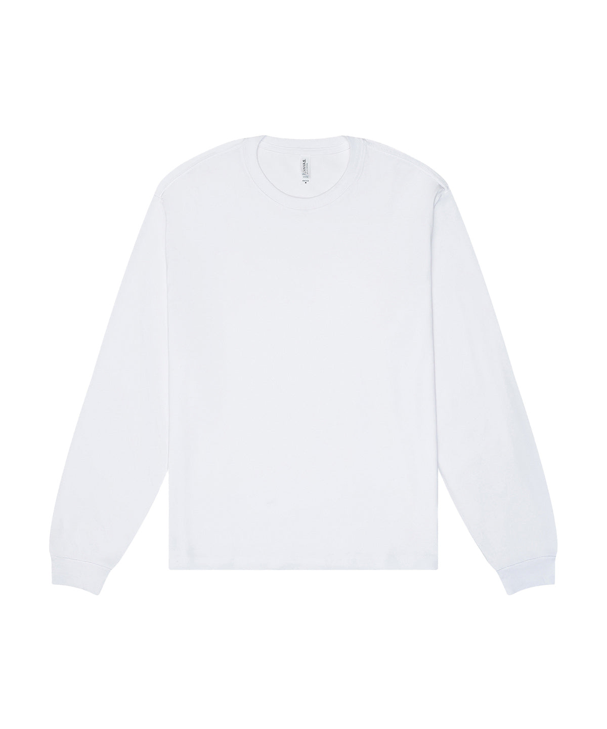 Bella Canvas Unisex heavy boxy long sleeve tee in White, front view