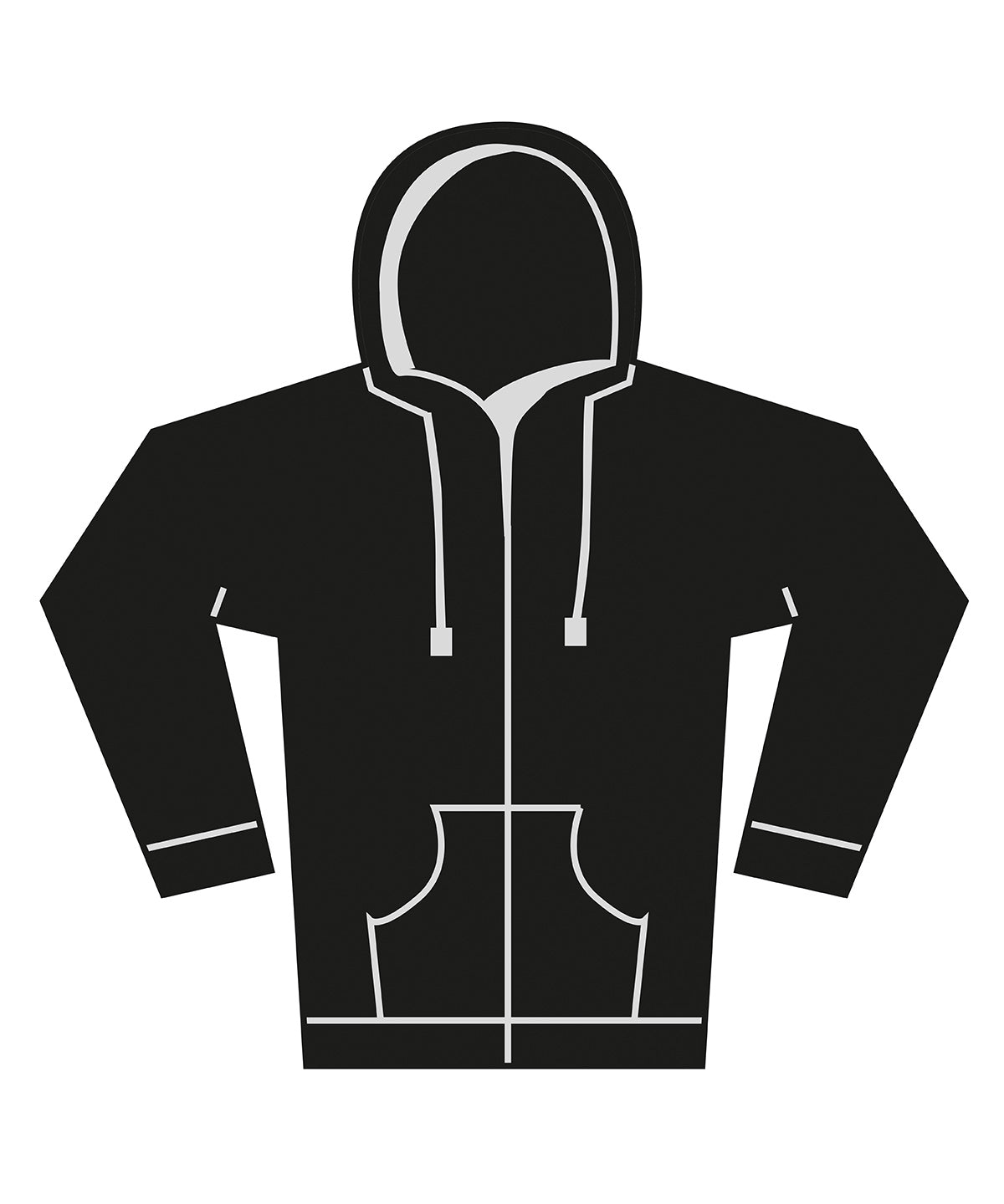 Bella Canvas Unisex heavy full-zip hoodie in Black, front view