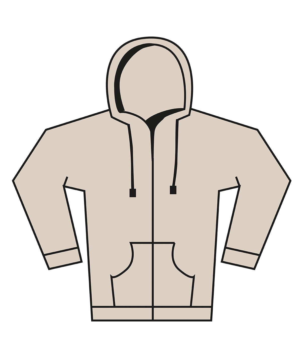 Bella Canvas Unisex heavy full-zip hoodie in Dust, front view